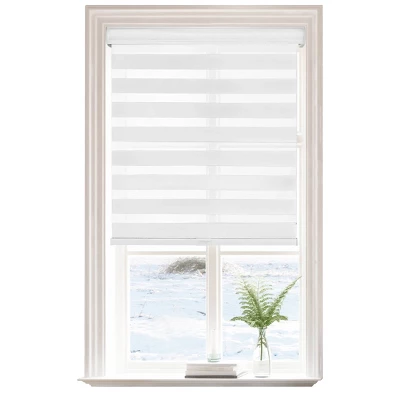 1pc Light Filtering Cordless Zebra Window Shade With Fabric Roller Valance White - Lumi Home Furnishings 8 1pc Light Filtering Cordless Zebra Window Shade With Fabric Roller Valance White - Lumi Home Furnishings - Image 6