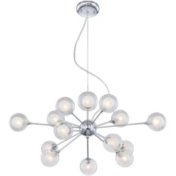 Possini Euro Design Spheres Chrome Chandelier 30" Wide Mid Century Modern Sputnik Glass Shade 15-Light Fixture For Dining Room House Kitchen Island -Home Improvement Store GUEST e5cc472f 4e24 46de 9236 85fc911fa193