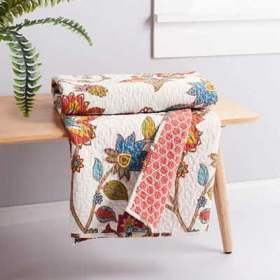 Clementine Floral Quilted Throw - Levtex Home 3 Clementine Floral Quilted Throw - Levtex Home