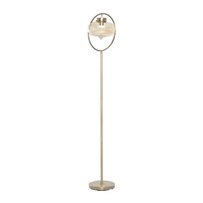 Metal Floor Lamp With Hanging Shade Gold - Olivia & May 7 Metal Floor Lamp With Hanging Shade Gold - Olivia & May - Image 5