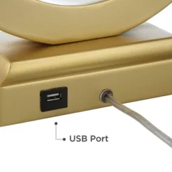 360 Lighting Lauren Modern Table Lamps Set Of 2 With Black Risers 28 1/2" Tall Gold USB Charging Port White Rectangular Shade For Bedroom Living Room -Home Improvement Store GUEST e7fc170a 4665 474a 9a90 be6e837f4607