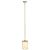 1-Light 9.25" Modern Farmhouse Adjustable Hanging Cylindrical Clear Glass Pendant Fixture With Metal Accent - Lalia Home
