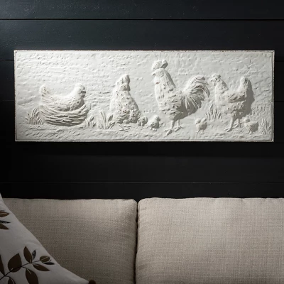 Sullivans Distressed Raised Chicken Art 12.25"H White 4 Sullivans Distressed Raised Chicken Art 12.25"H White - Image 2