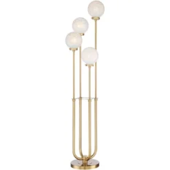 Possini Euro Design Mid Century Modern Glam Style Floor Lamp 4-Light LED 68.5" Tall Warm Gold Glass Globe Shade For Living Room House Uplight -Home Improvement Store GUEST e9c2467f d0e9 4e17 9ce8 b05c84c2f2bc