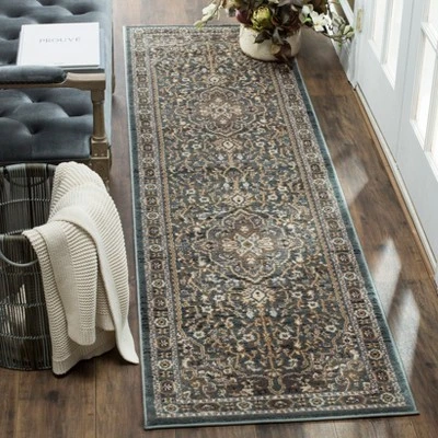 2'3"x12' Medallion Loomed Runner Rug Teal/Gray - Safavieh 3 2'3"x12' Medallion Loomed Runner Rug Teal/Gray - Safavieh