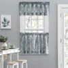 Ellis Curtain Lexington Leaf Pattern On Colored Ground Curtain Tiers Blue -Home Improvement Store GUEST eae8d269 fb24 4906 8d92 6d154afa20ae