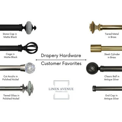 Linen Avenue Brown Marble Single And Double Window Curtain Rod Set 3 Linen Avenue Brown Marble Single And Double Window Curtain Rod Set