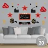 Big Dot Of Happiness Red Carpet Hollywood - Peel And Stick Movie Theater Decor Vinyl Wall Art Stickers - Wall Decals - Set Of 20
