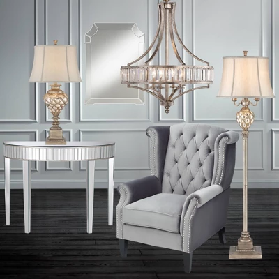 Vienna Full Spectrum Soft Silver Chandelier 24" Wide Crystal Glass 4-Light Fixture For Dining Room House Kitchen Bedroom 10 Vienna Full Spectrum Soft Silver Chandelier 24" Wide Crystal Glass 4-Light Fixture For Dining Room House Kitchen Bedroom - Image 8