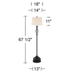 Franklin Iron Works Annie Rustic Floor Lamp With Black Riser 67 1/2" Tall Bronze Iron Scroll Cream Hardback Drum Shade For Living Room Bedroom Office -Home Improvement Store GUEST f1297435 1c8f 4d3e 896f 3fc5d11d32db