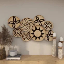 Metal Plate Wall Decor With Black Patterns Brown - Olivia & May -Home Improvement Store GUEST f13e3891 0488 47cb 8f69 0c4479df9fea