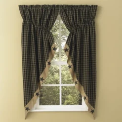 Sturbridge Patch Lined Gathered Swag - Black