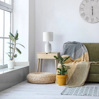 20.4" Traditional Ceramic Purled Texture Bedside Table Desk Lamp With White Fabric Drum Shade Off-White - Simple Designs 8 20.4" Traditional Ceramic Purled Texture Bedside Table Desk Lamp With White Fabric Drum Shade Off-White - Simple Designs - Image 6