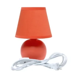 8.66" Petite Ceramic Orb Base Bedside Table Desk Lamp With Matching Tapered Drum Fabric Shade Orange - Creekwood Home -Home Improvement Store GUEST f3eb723a 5134 49d1 8541 5161b72685fe