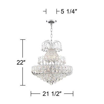 Vienna Full Spectrum Calylah Chrome Chandelier 21 1/2" Wide Modern Tiered Crystal 8-Light Fixture For Dining Room House Foyer Kitchen Island Entryway 9 Vienna Full Spectrum Calylah Chrome Chandelier 21 1/2" Wide Modern Tiered Crystal 8-Light Fixture For Dining Room House Foyer Kitchen Island Entryway - Image 7