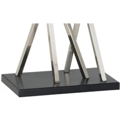 Possini Euro Design Modern Table Lamps 30" Tall Set Of 2 Brushed Steel Black White Linen Rectangular Shade For Living Room Family Bedroom -Home Improvement Store GUEST f7c8e907 ead1 49c6 8771 a07373b52bbb