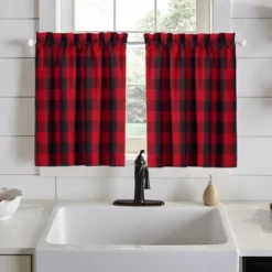 Farmhouse Living Holiday Buffalo Check Window Curtain Tier Set - Elrene Home Fashions -Home Improvement Store GUEST f7ee37db a775 428f a0d8 ba2d256c158e