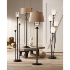 Franklin Iron Works Modern Floor Lamp 4-Light Tree 73" Tall Ginger Black Tulip White Cased Glass Shades For Living Room Bedroom Uplight -Home Improvement Store GUEST f88cb737 4577 4448 ab58 549f6a5eb746