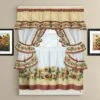 GoodGram Chevron Sunflower Complete Cottage Kitchen Curtain Set