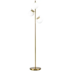 HOMCOM 3-Light Modern Floor Lamp For Living Room Bright Lighting, Tree Standing Lamp For Bedroom With Globe Lampshades, Gold -Home Improvement Store GUEST fbdb5396 ae7d 46a2 ab0b 09e6813d63c0