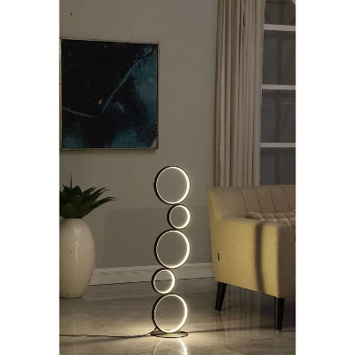 38.5" Else Nordic 5-Ring Shaped Metal Table Lamp (Includes LED Light Bulb) Black - Ore International 6 38.5" Else Nordic 5-Ring Shaped Metal Table Lamp (Includes LED Light Bulb) Black - Ore International - Image 4