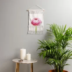 Cassia Beck Ranunculus Flower Fiber Wall Hanging - Society6