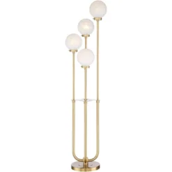 Possini Euro Design Mid Century Modern Glam Style Floor Lamp 4-Light LED 68.5" Tall Warm Gold Glass Globe Shade For Living Room House Uplight -Home Improvement Store GUEST fe7d383c ec2e 495f b7dd d3f06a94be10