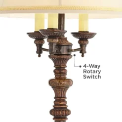 Barnes And Ivy Traditional Floor Lamp Candelabra Style 4-Light 64.5" Tall Italian Bronze Bell Shade For Living Room Reading Bedroom -Home Improvement Store GUEST ffbc9c1f 0610 450c 803d 358bba32fad1