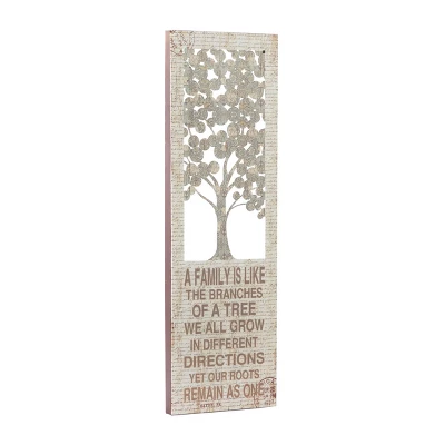Wood Sign Tree Wall Decor Beige - Olivia & May 6 Wood Sign Tree Wall Decor Beige - Olivia & May - Image 4